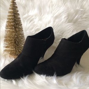 Black suede booties